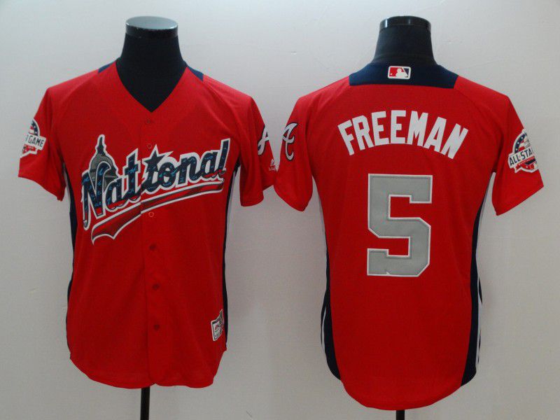 Men Atlanta Braves #5 Freeman Orange All star MLB Jerseys->atlanta braves->MLB Jersey